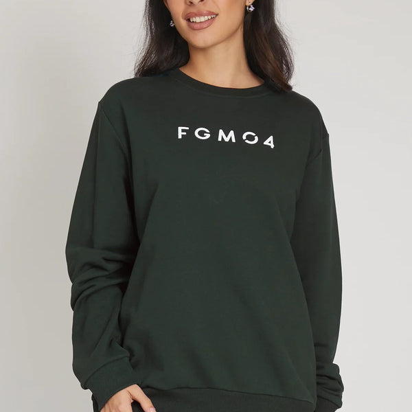 Džemperis FGM04 „Felpa Over” - tamsios samanų spalvos