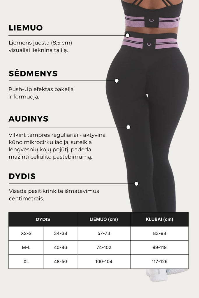 Tamprės sportui juodos slimwear