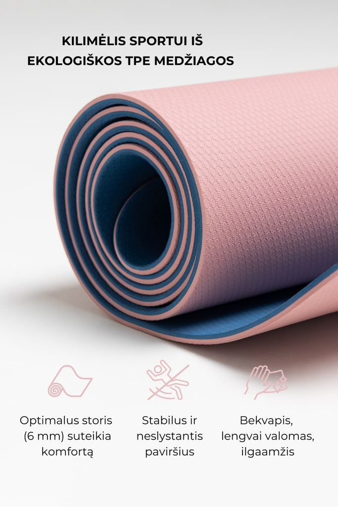 Kilimėlis sportui rausvas