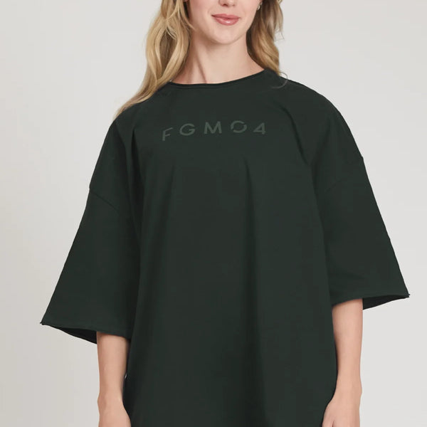 Women's T-shirt FGM04 "Workout" - dark moss colour