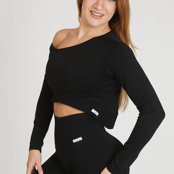 Palaidinė ilgomis rankovėmis FGM04 „Galaxy Fit” - juoda