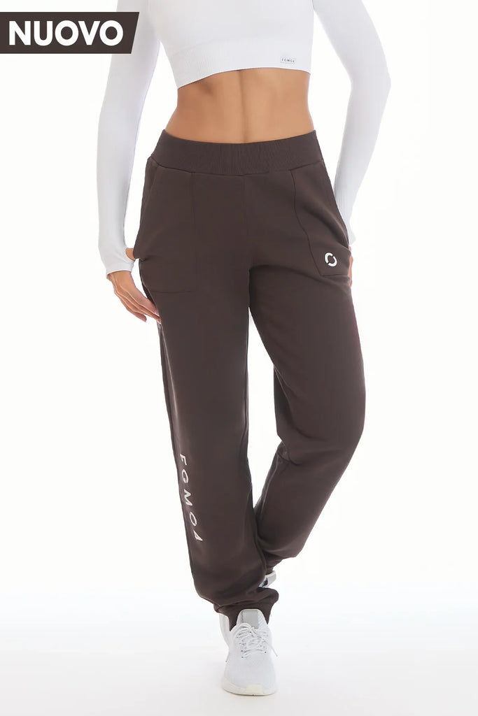 Moteriškos kelnės sportui šokolado spalvos