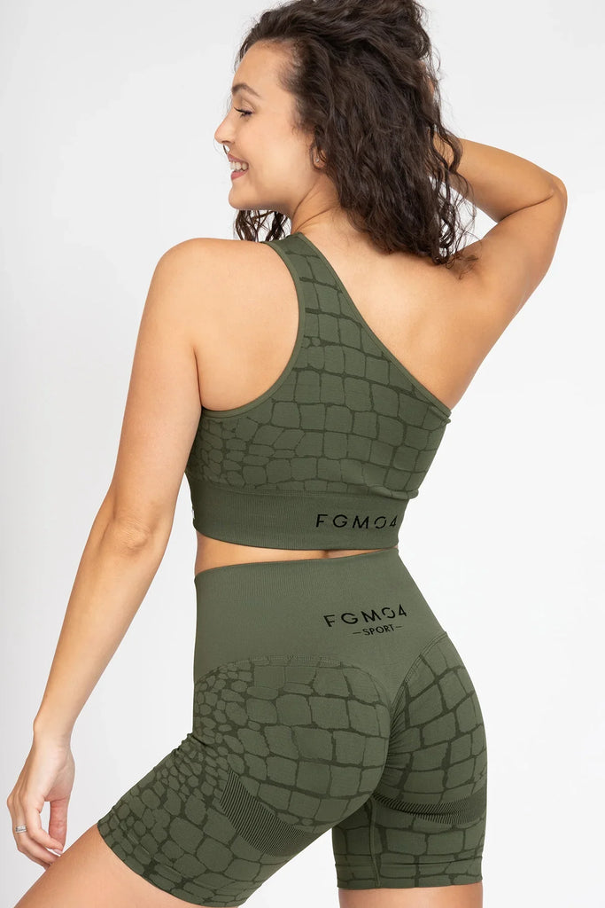 Chaki spalvos sportinė liemenėlė